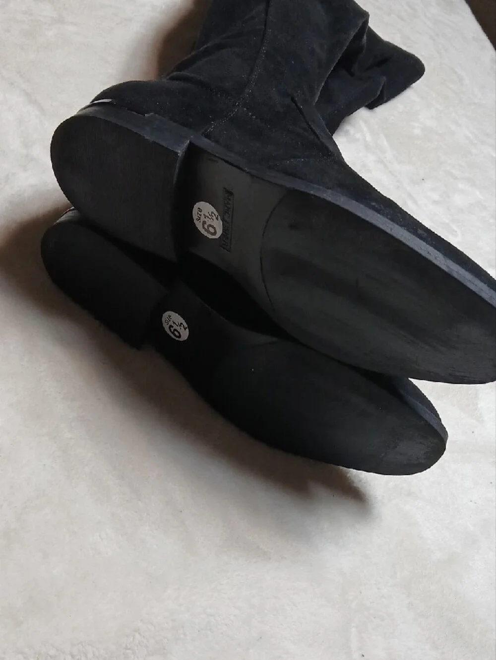 Marc Fisher Black Faux Suede Over-the-Knee Zip Boots Size 6.5
